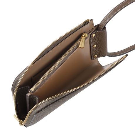 Full grain leather phone wallet bag 【ゴールド】 全6色
