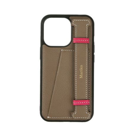 【iPhone15シリーズ】French goat leather handy belt iPhone case【バイカラー】全3色