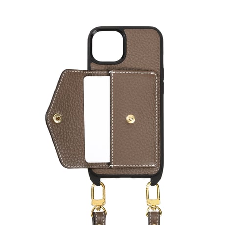【iPhone15シリーズ】Full grain leather shoulder strap iPhone case 全3色