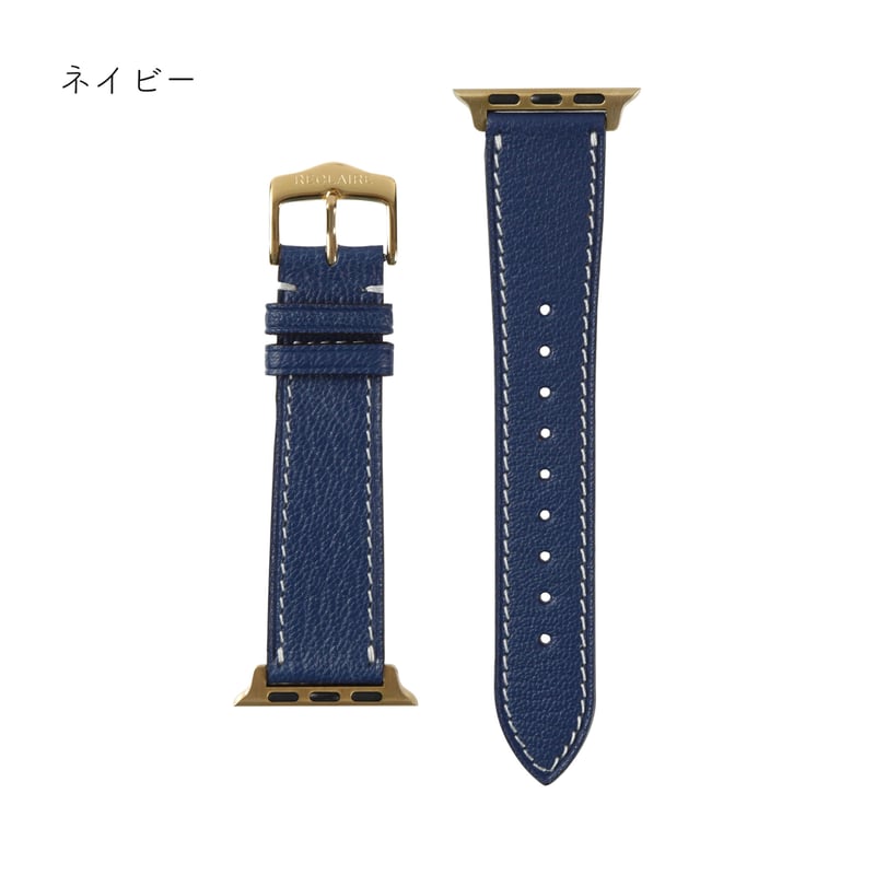 French goat leather Apple watch band【ゴールド】全10色