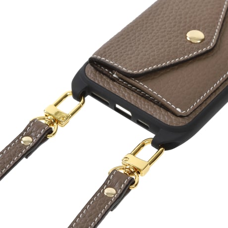 【iPhone15シリーズ】Full grain leather shoulder strap iPhone case 全3色