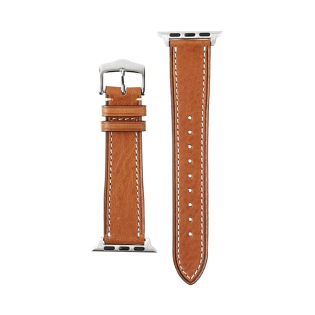 Italian vegetable tanned leather Apple watch band【シルバー】