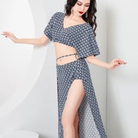 ベリーダンスジプシー720 度ビッグ裾ダンス黒水玉エレガントな妖精スタイル シフ ベリーダンスジプシー720 度ビッグ裾ダンス黒水玉エレガントな