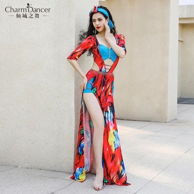 Shaabi Baladi ドレス女性ベリーダンス衣装 3 点セット Shaabi Baladi ドレス女性ベリーダンス衣装 3 点セット