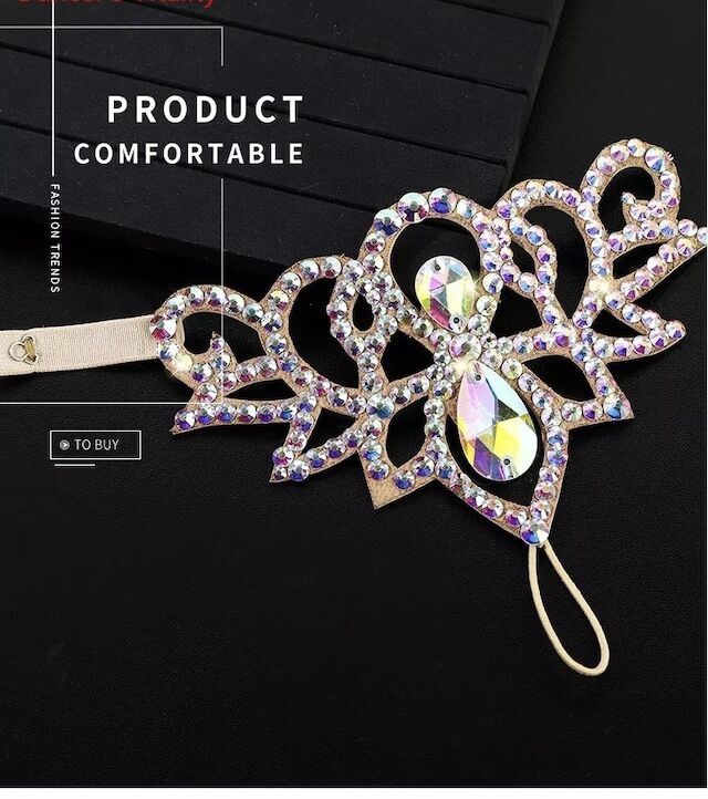 ベリーダンス 大粒 5連 ラインストーン ブレスレット 2個セット ベリー