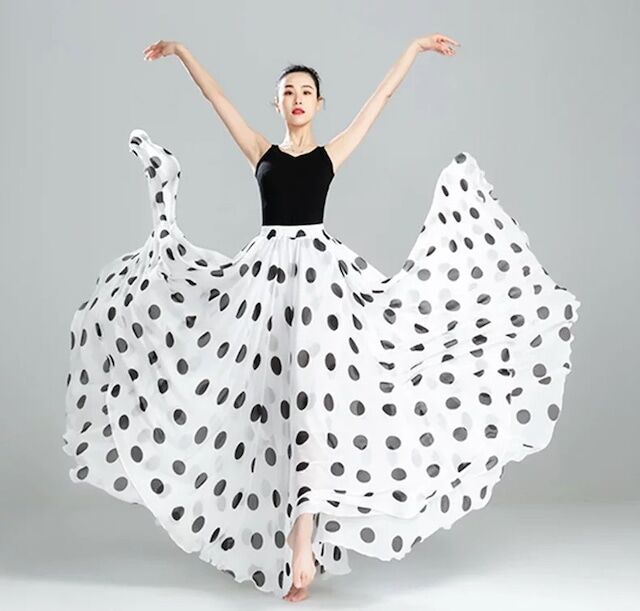 720度 2層シフォンスカート バレエ ベリーダンス ジプシー ロングスカート ダンス720 度シフォンスカートバレエベリーダンス女性ジプシー