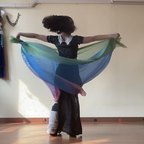 ダンシングウィング 2 点ベリーダンス スカーフ ダンス アクセサリー 糸 投げ糸 シミュレーション シルク グラデーション ポリエステル