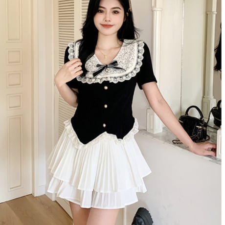 24cmShopファッション  シャツ+スカート  2つのセット sus049