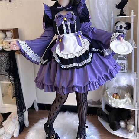 フリルつけ袖リボンメイド服 opf025