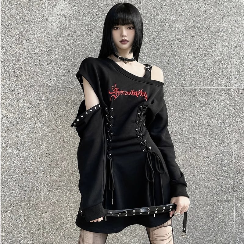 24cmshopダーク系ロック風ワンピースops017 | 可愛い服量産型服 24cmshopダーク系ロック風ワンピースops017 | 可愛い服量産型服