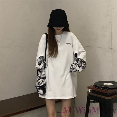 Tops  二色長袖T-シャツ  552