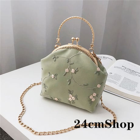 24cmShopトップハンドル-ビジューチェーンバッグ 1212