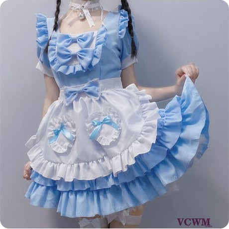 フリル リボン ブルーメイド服 950