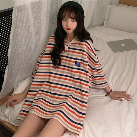 24cmShop可愛い服ストライプのPolo Tシャツ 1240