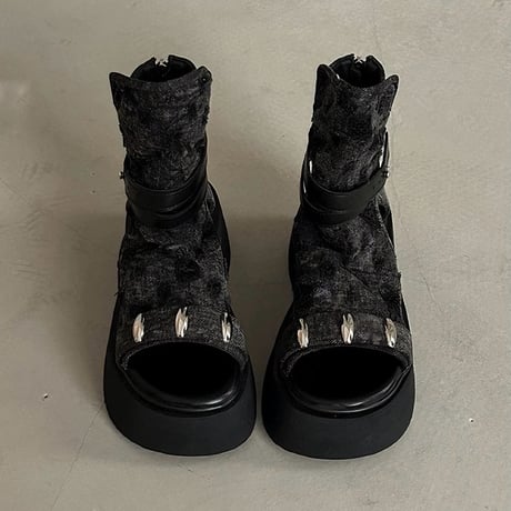 24cmShopダーク厚底ローマブーツ 身長アップ sh124