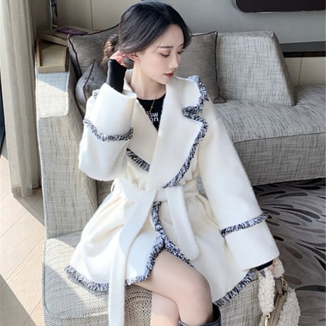 Coat バイカラーレディースジャケット 643