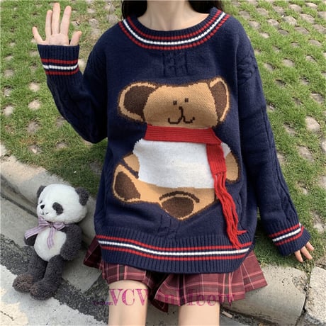 Tops  くまのプーさんのニットセーター  665