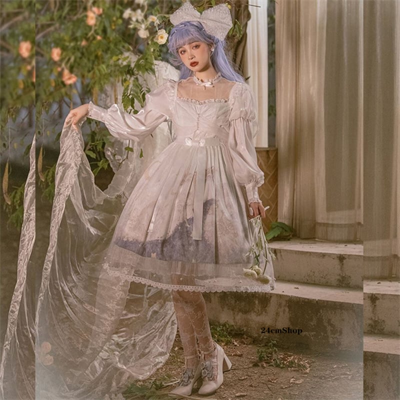 ホワイトエレガントロリータドレス opf104 | 可愛い服量産型服