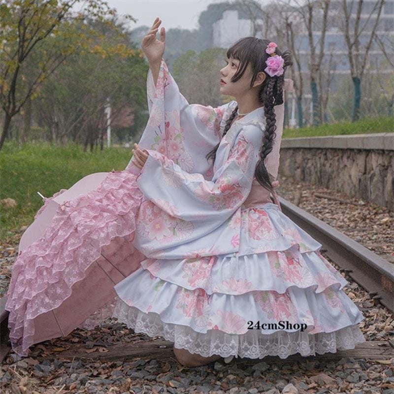 和風フリルロリータドレス opf133 | 可愛い服量産型服通販24cmニヨンセンチ