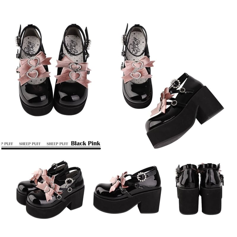 地雷系リボン厚底シューズ sh039 | 可愛い服量産型服通販24cmニヨンセンチ