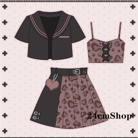 24cmShop 可愛いベスト＋シャツ＋スカート３点セツト 1292