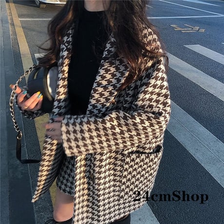 韓国ファッション千鳥チェックセットアップ♡２点セット  1267
