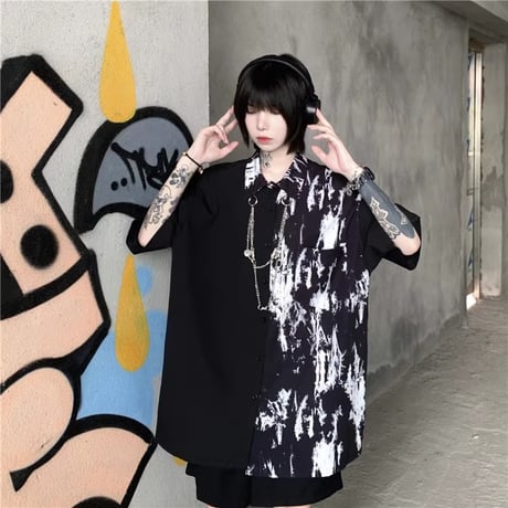 ブラック系ファッショントップス CY035