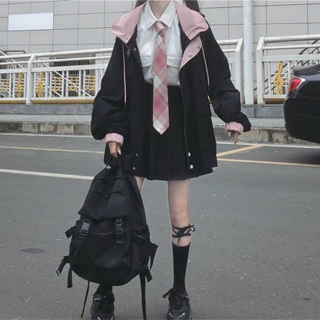 Coat  学院風の黒いコート  637
