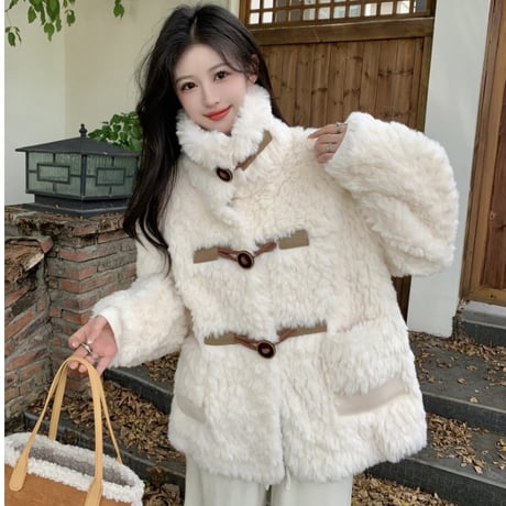 Kawaii Lamb Cashmere  Warm Cotton Short Jacket  wt035