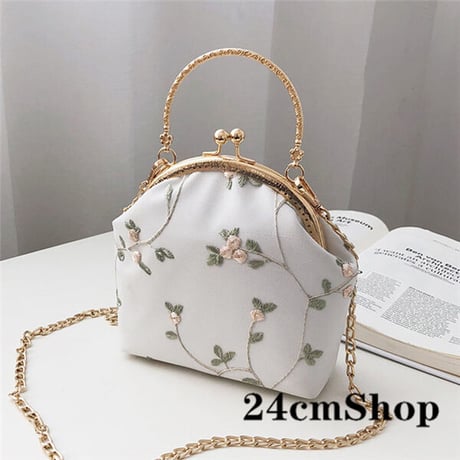 24cmShopトップハンドル-ビジューチェーンバッグ 1212
