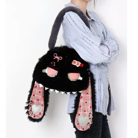 24cmShop可愛いウサギ ふわふわぬいぐるみ ショルダークロスバッグ b068