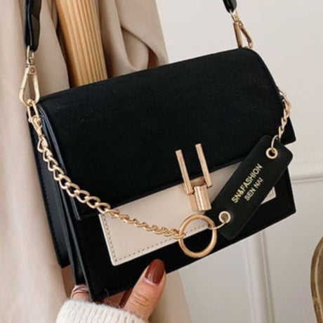 Bags ツインカラー ミニレザーバッグ 596