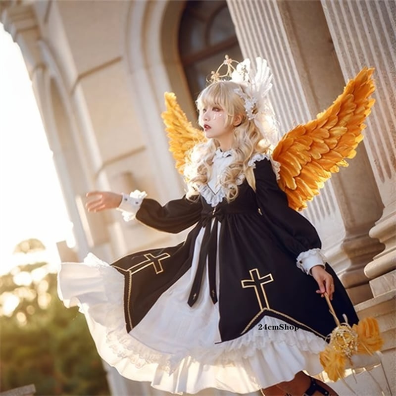 ゴスロリ十字フリルワンピース opf094 | 可愛い服量産型服通販