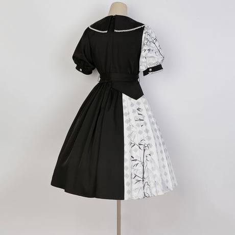 24cmShop ウエストレースアップチャイナワンピース ops006