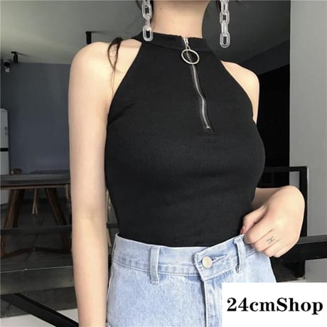 24cmShopホルターネック ハーフジップシャツ 011