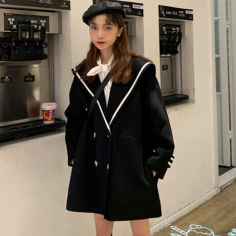 Coat ロリータ風セーラー襟アウター 615