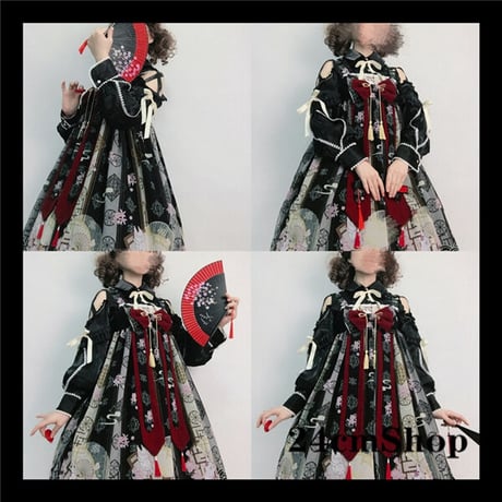 オープンリボンショルダー フリルシャツ 1108