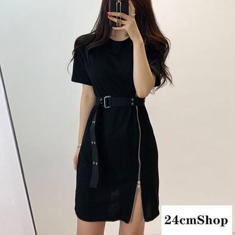 24cmShopベルト付きジッパーワンピース 009