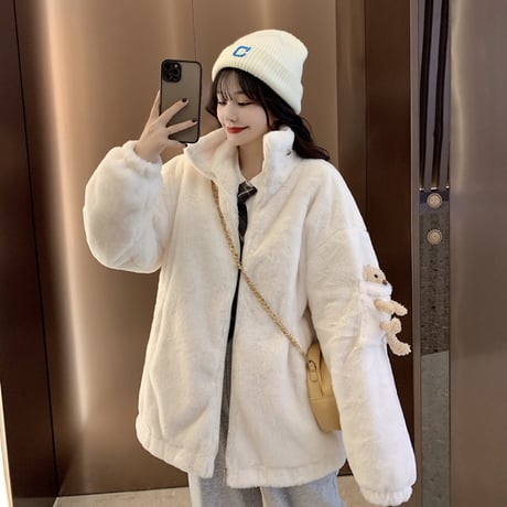 Kawaii Lamb Cashmere  Warm Cotton Short Jacket  wt031