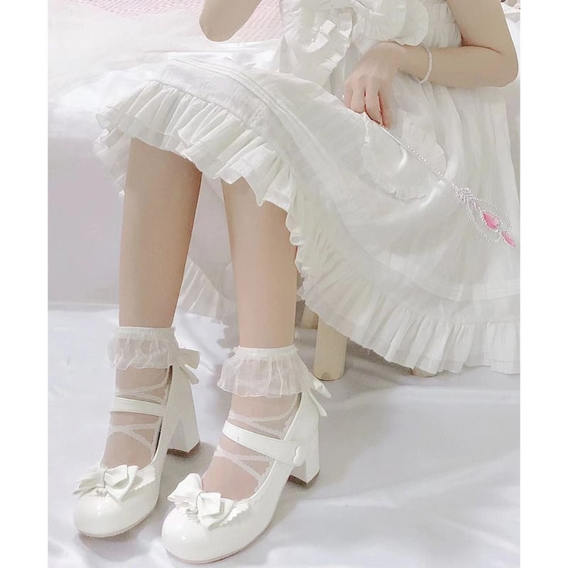リボンロリータパンプス_(ヒール高4.5cm) sh031 | 可愛い服量産型服