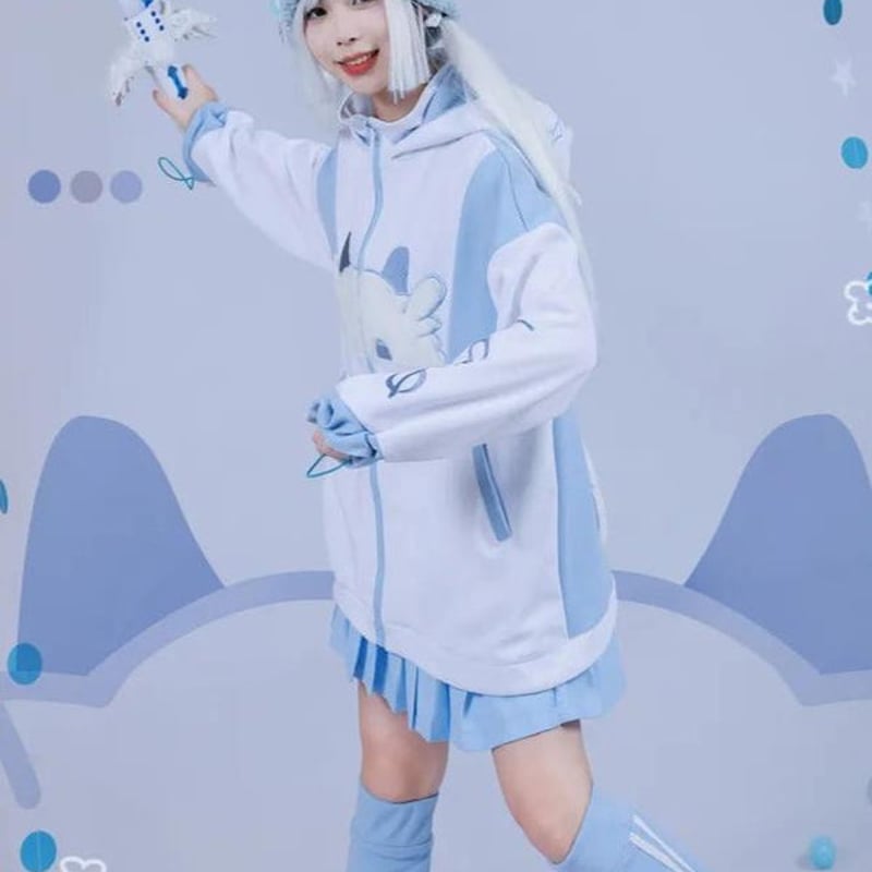 天使界隈】フーディースウェットジャケット+プリーツスカート 2