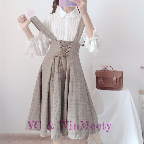24cmShop 可愛い服長袖シャツ+ジャンパースカート2点セット 150