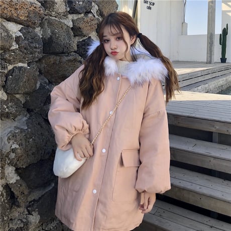 Kawaii Thickened  Warm Cotton Long Jacket  wt030