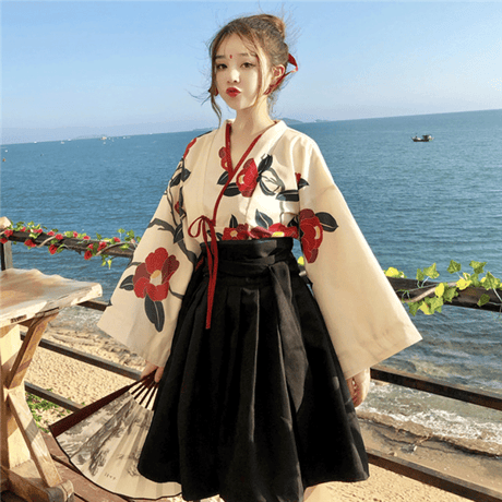 SetUp|レトロモダン着物風トップス＆スカート 449