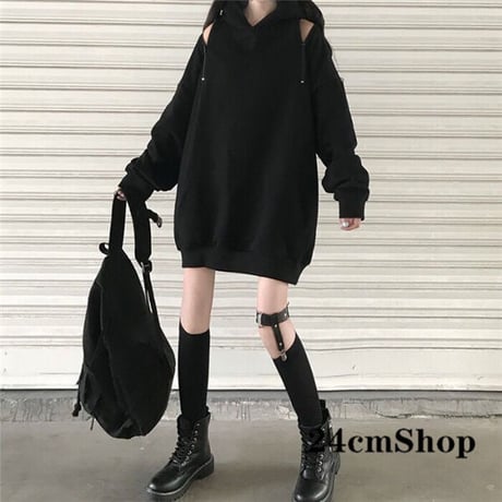24cmshop ジップショルダーフーディースウェットワンピース 1140