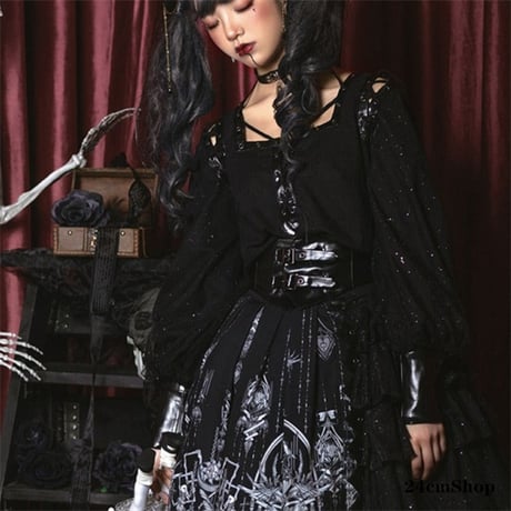 サクララブロリータハートダークゴシックドレスopf005