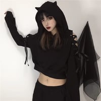 原宿風ブラック系ファッション長袖Tシャツ tx095