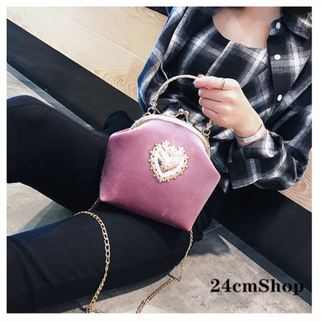 24cmShopトップハンドル-ビジューチェーンバッグ  1211