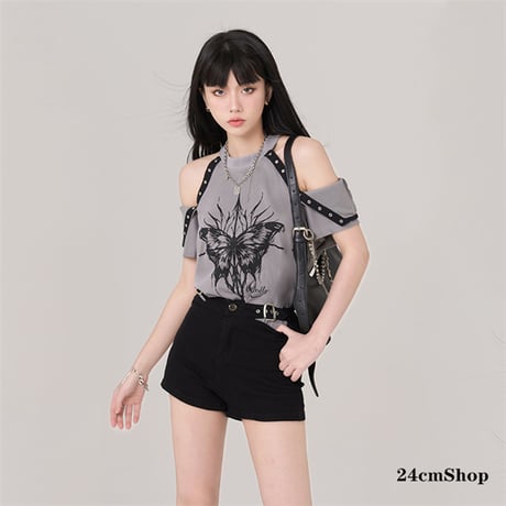24cmShop 可愛い肩出し長いT-シャツとズボン２点セット sus001