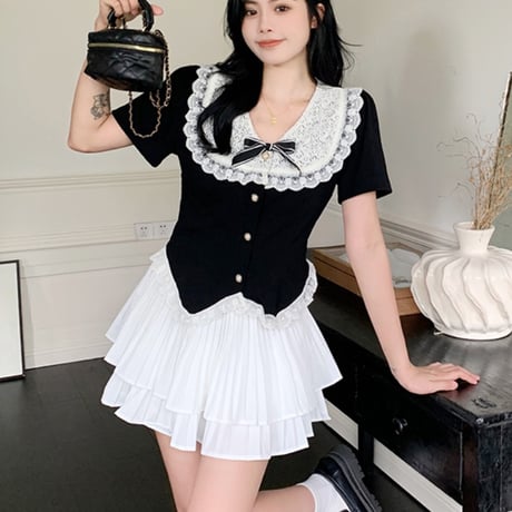 24cmShopファッション  シャツ+スカート  2つのセット sus049